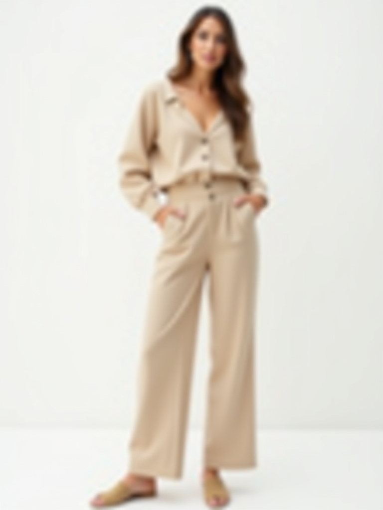 Ensemble Mastour pull et jupe couleur beige